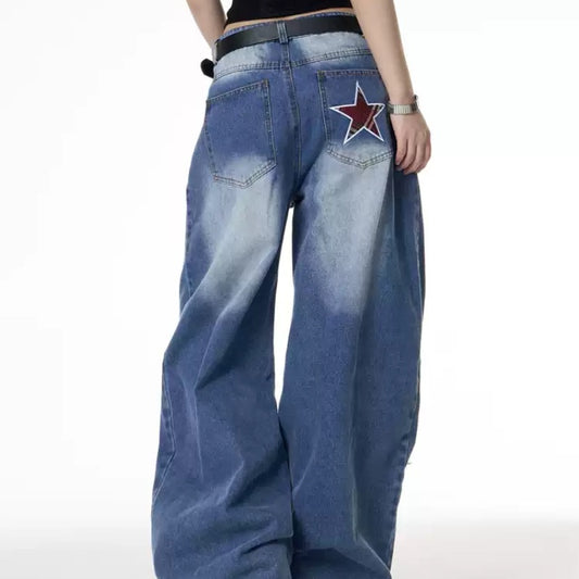 Retro Street Hot Girl XINGX Printed Wide Leg Jeans For Women