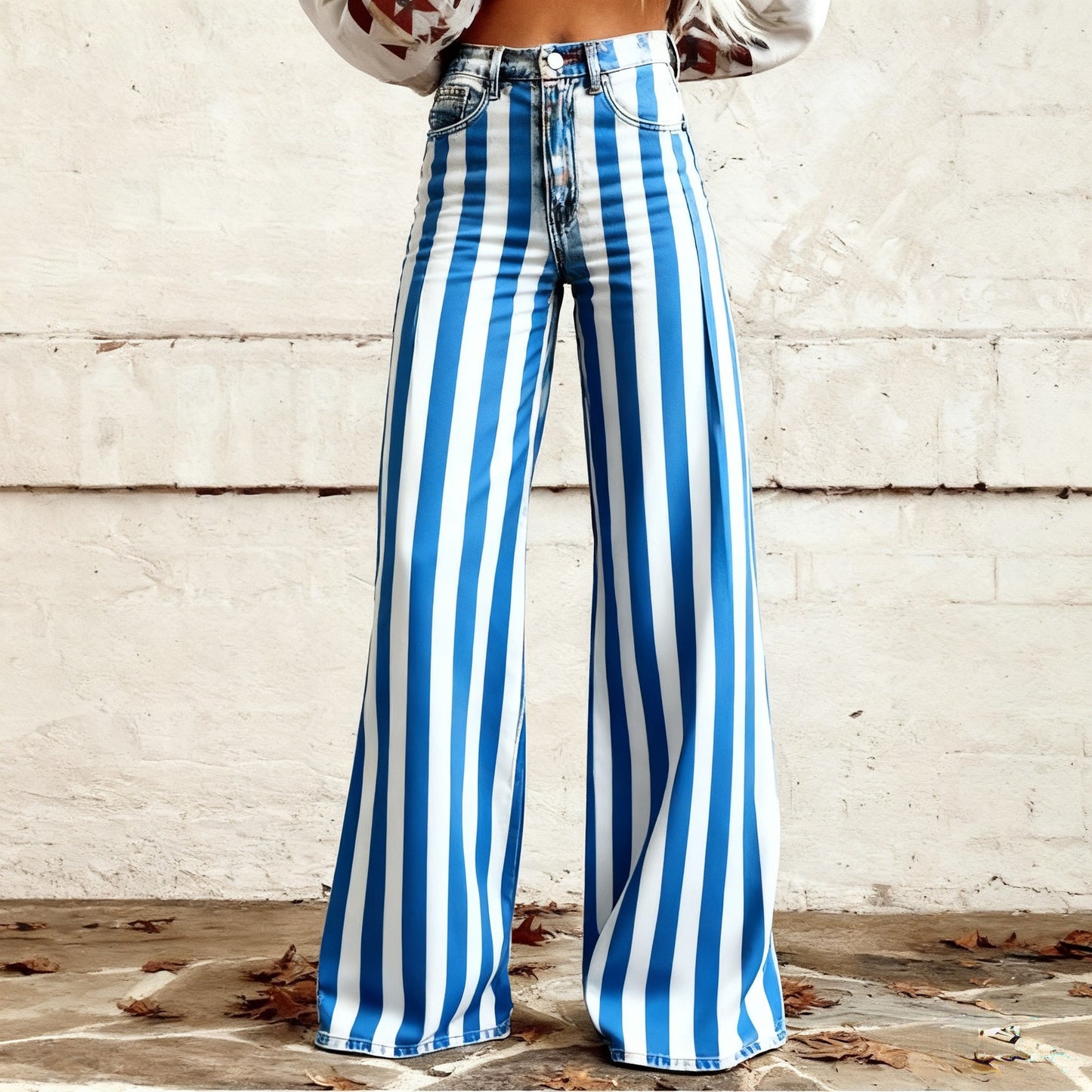 Slim-fit Twill Faux Denim Jeans Casual And Versatile