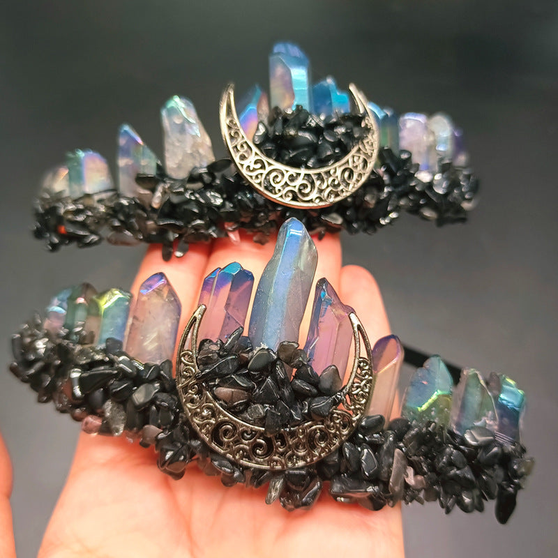 Natural Electroplating Multicolored Crystal Hair Hoop