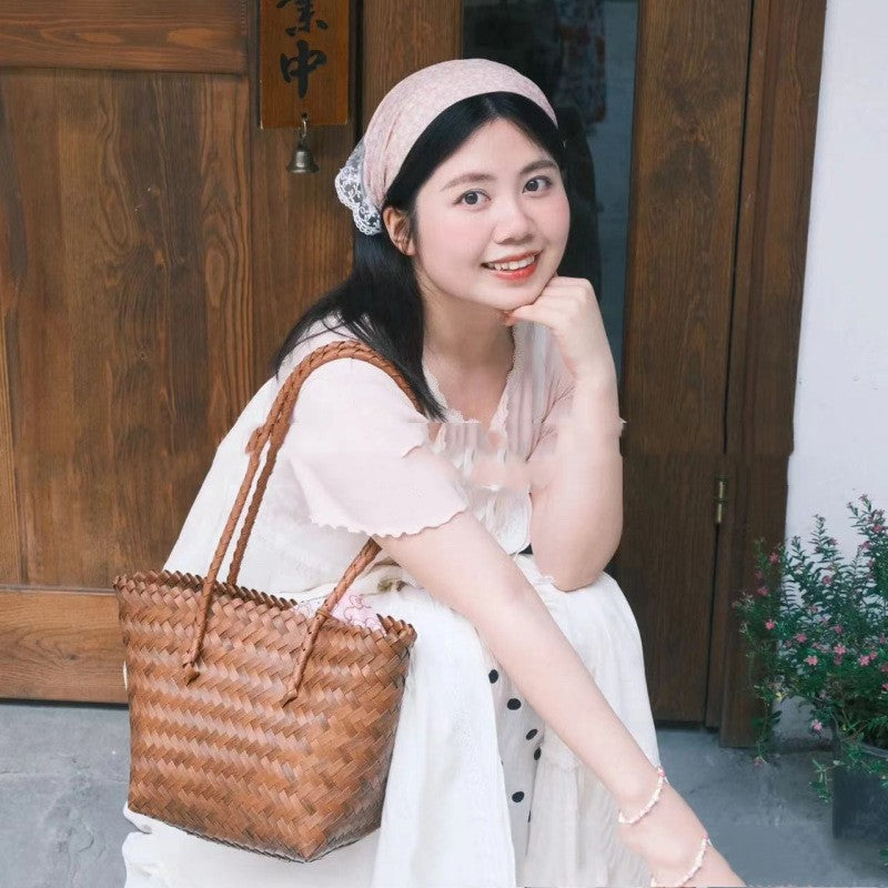 Straw Bag Versatile Double Connector