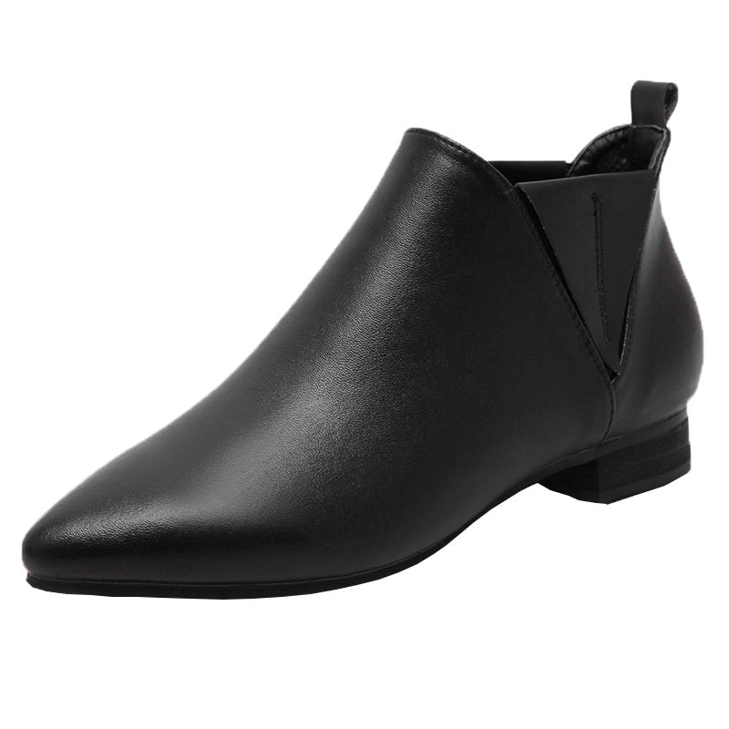 Women's Plus Size British Style Flat Suede Leather Shoes