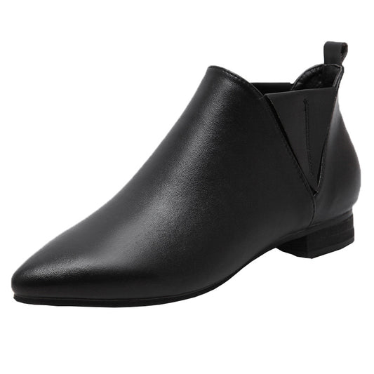 Women's Plus Size British Style Flat Suede Leather Shoes