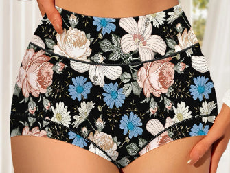 Floral Print Belly Contracting Women's Underwear High Waist