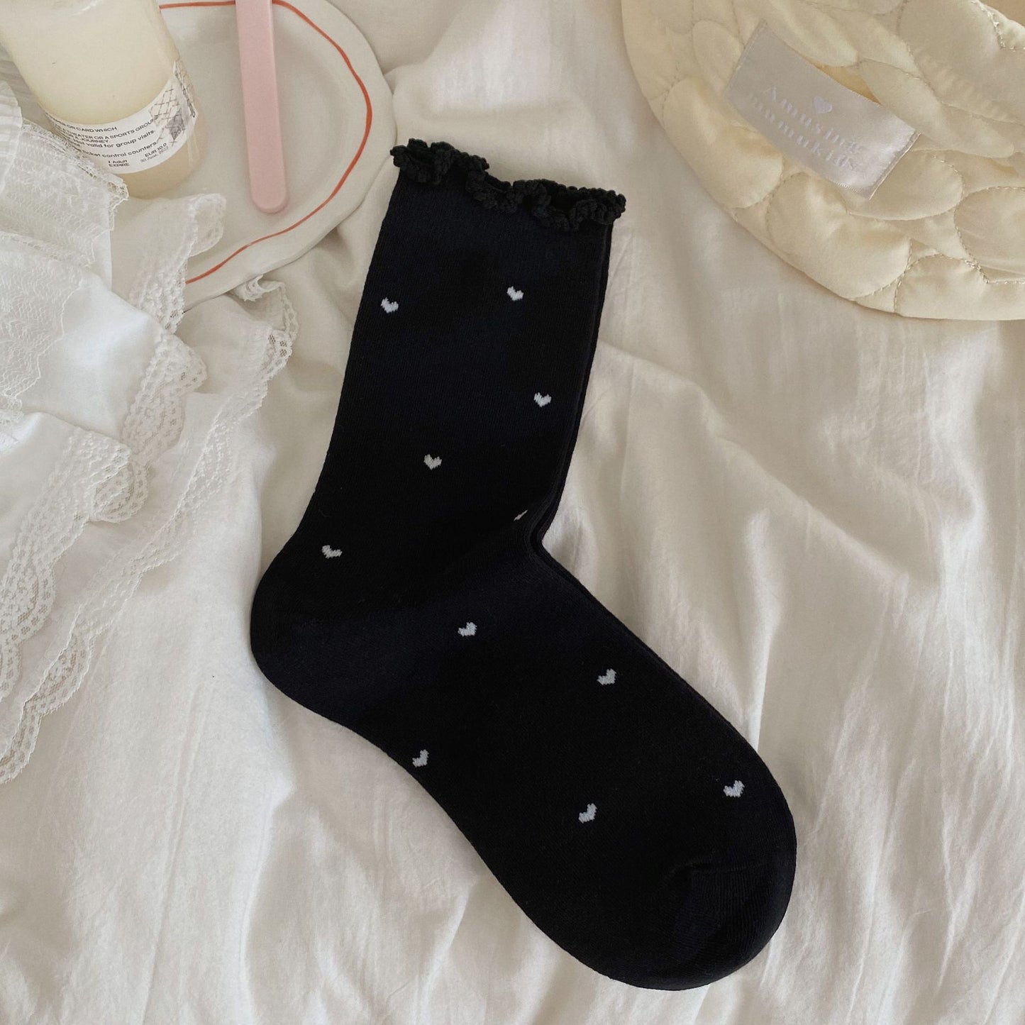 SpringSummer 3D Bowknot Boneless Mid-Calf Socks