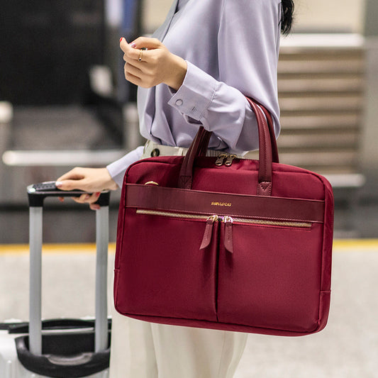 Laptoptaske til kvinder i polyester med lynlås