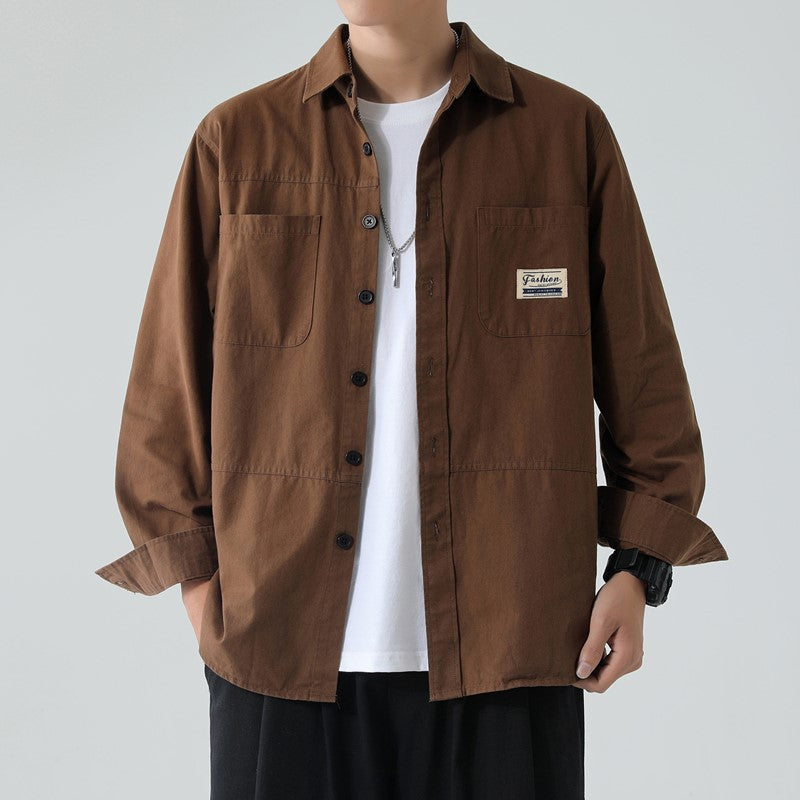 Cotton Men's Workwear Long-Sleeve Shirt