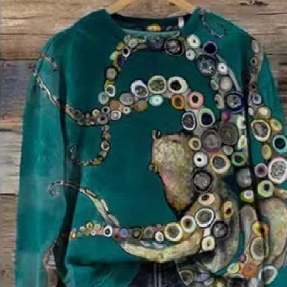 Unisex sweatshirt med printet rund hals