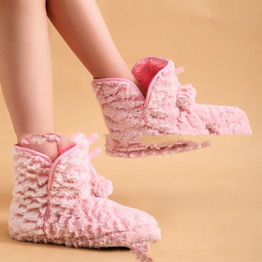 Women's Autumn And Winter Warm Boots, Home Indoor Cotton Shoes