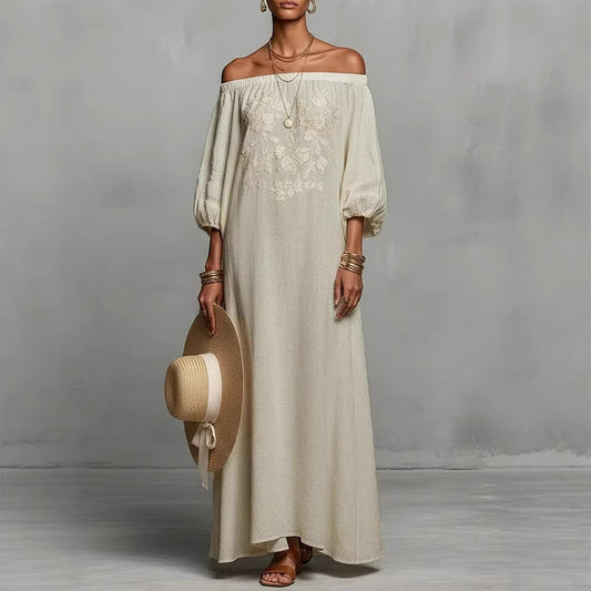 Off-shoulder Long Dress Vacation Dress