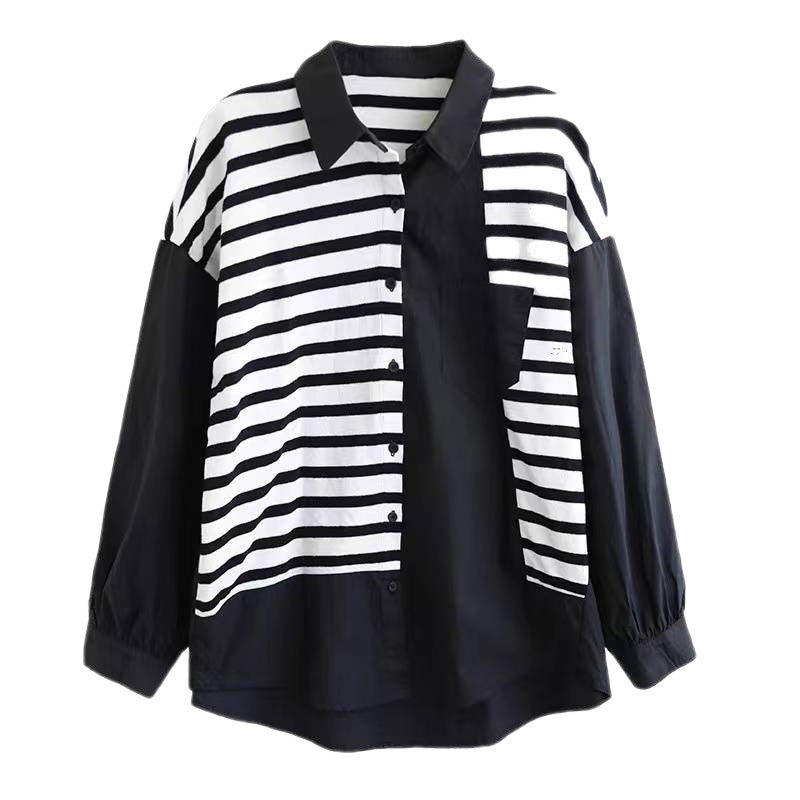 Artistic Patchwork Lightweight Cotton Casual Shirt