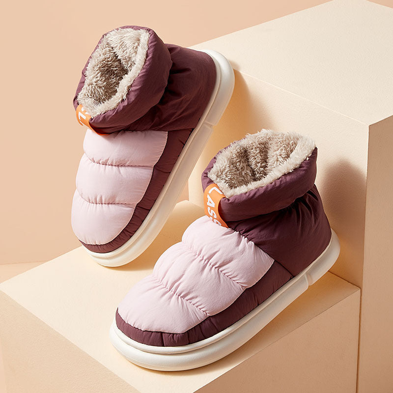 High-top Cotton Shoes For Outer Wear With Cloth And Home Fashion