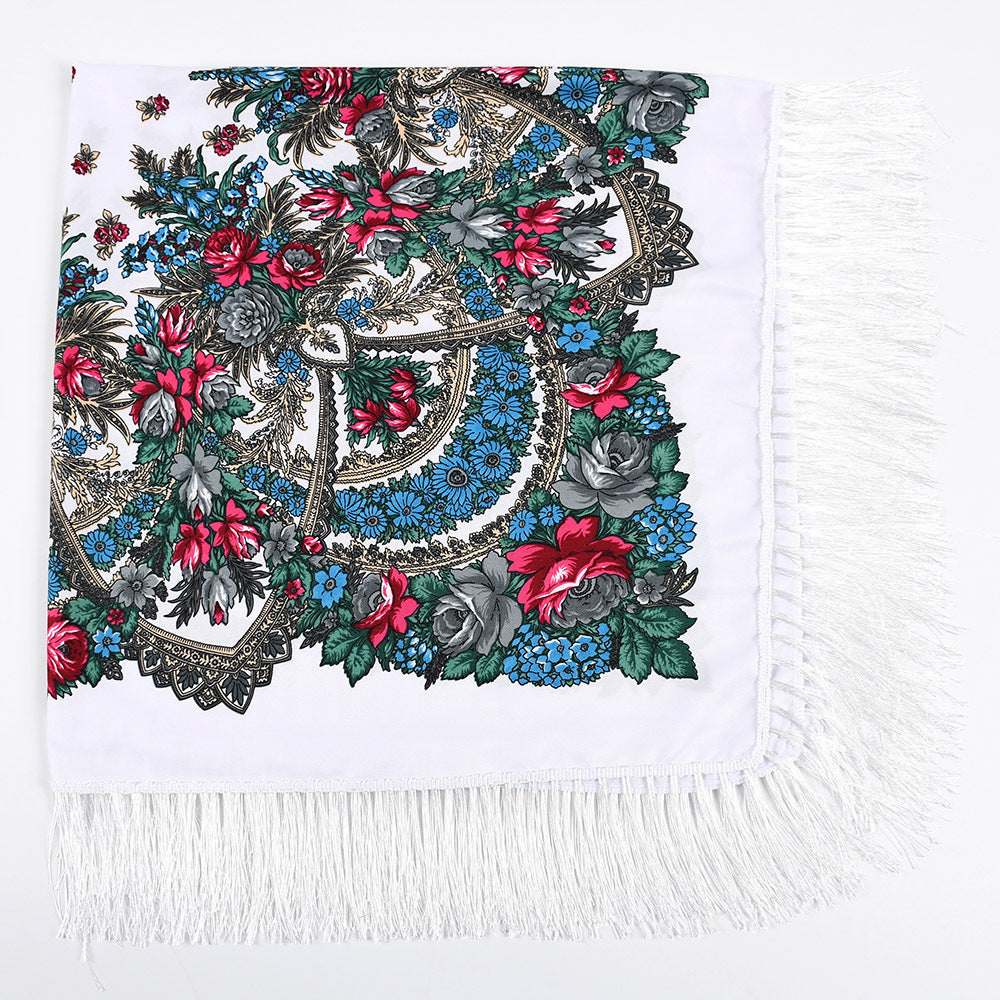 Shade And Sunscreen Printed Fringed Shawl