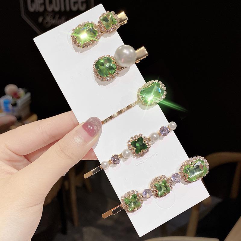 Vintage Super Emerald Rhinestone Hair Clip