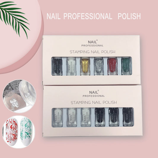 Painted Print Oil Transfer Oil Transfer Print Template Nail Polish Set