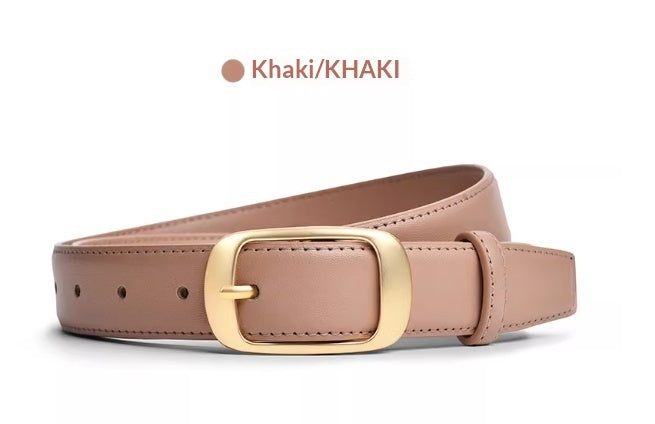 Genuine Leather All-Match Belt With Pin Buckle Fashionable Decorative Jeans Belt Made Of Cowhide