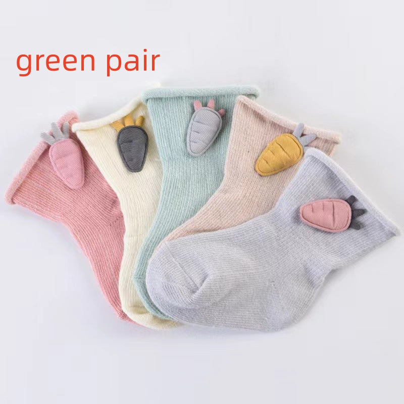 Spring And Autumn Newborn Kid's Socks Baby Socks Class A Loose Mouth Anti-drop