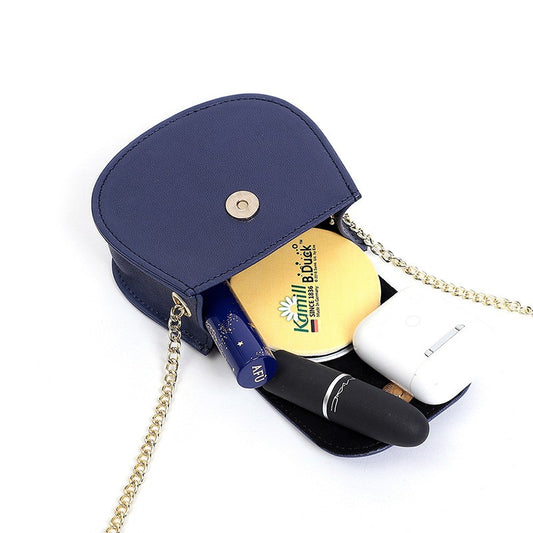 Women's Bag New Cowhide Crossbody Pouch Retro Chain Shoulder
