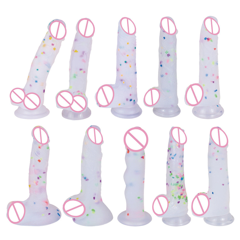 Confetti Color Particles High Transparent Jelly Crystal Rainbow Silicone