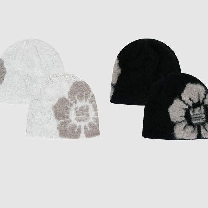 Europæiske og amerikanske blomster Varm strikket hue Efterår og vinter Jacquard-ærmekappe