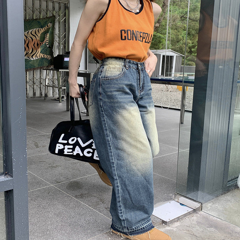 Women's High Waist Slim Jeans Washed And Polished White Summer Style