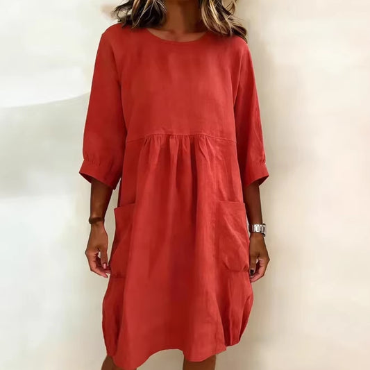Fashionable Casual Loose-fit Three-quarter Sleeve Dress