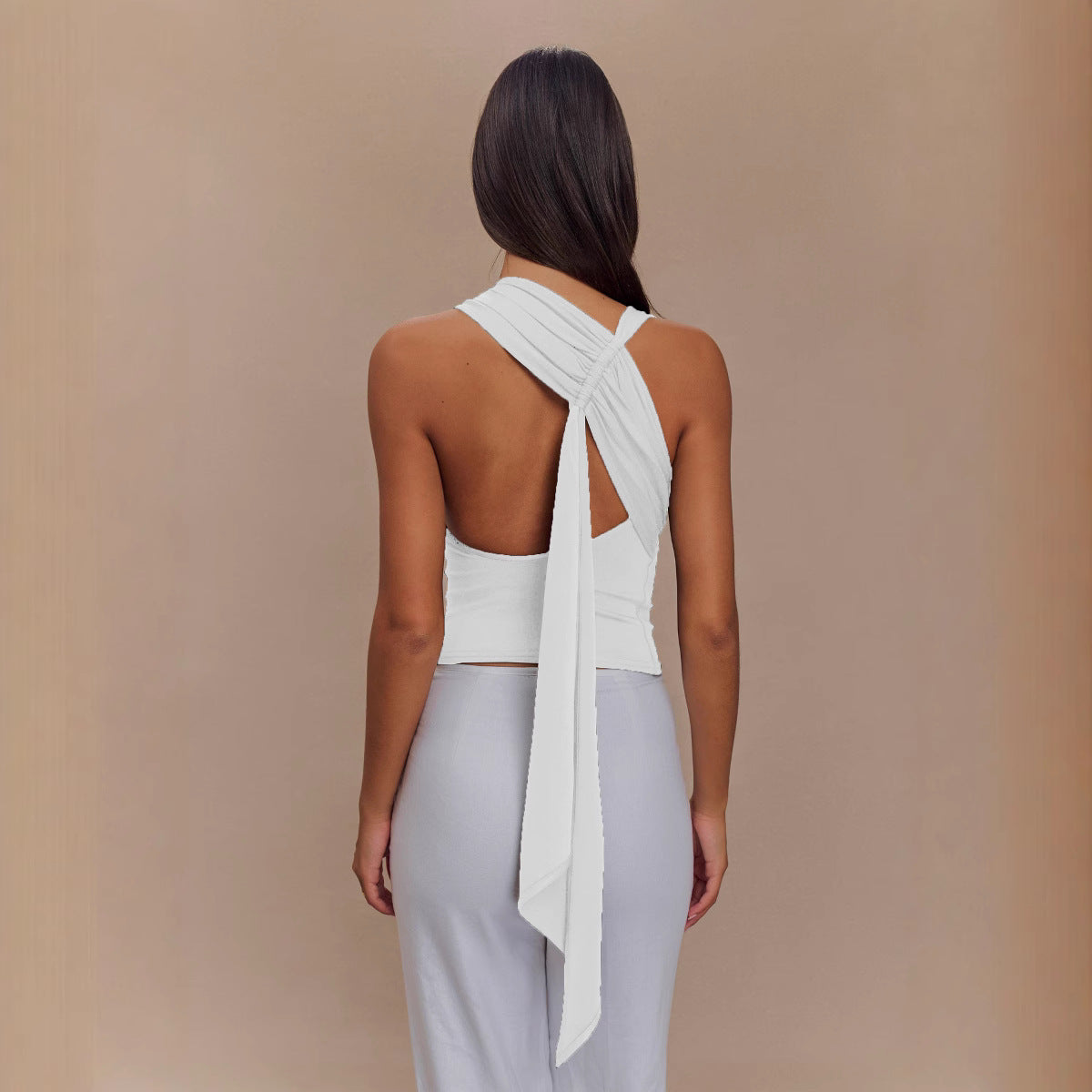 Back-pleated Form-fitting Niche-style Top Or Camisole