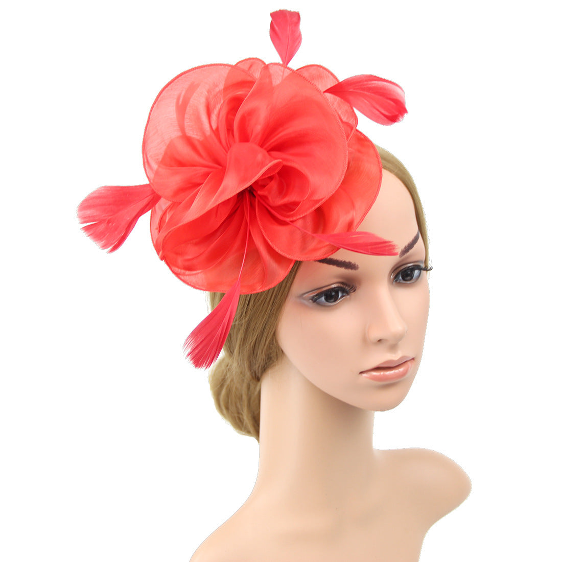 Organza Top Hat Headwear Performance Feather Hair Band