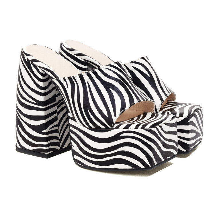 High Heel Sandals Women's Striped Plus Size Shoes