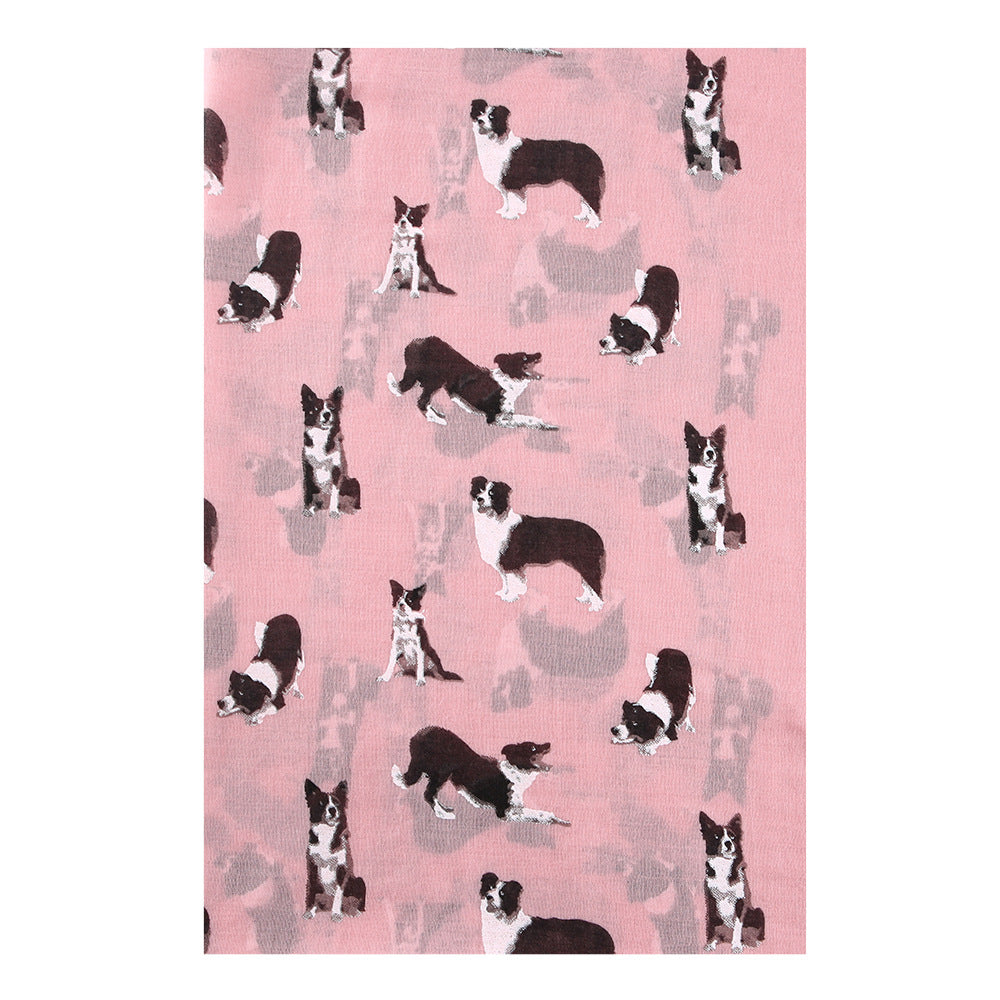 Cute Dog Printed Scarf Women's Outdoor Sun Protection Scarf
