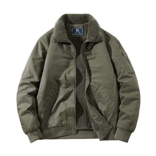 Men's Plus Size Padded Lapel Cotton-padded Jacket Overalls