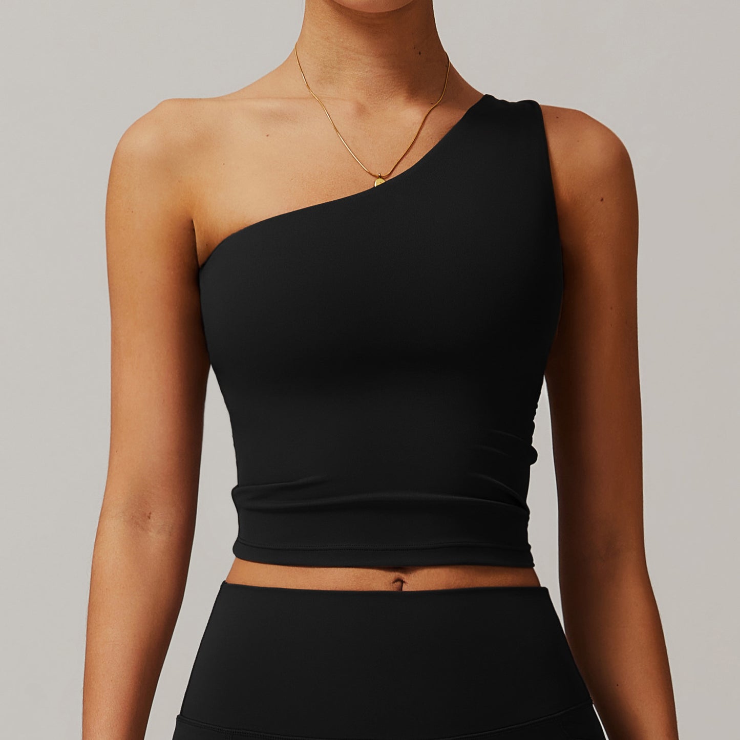 Oblique One-shoulder Waist-tight Yoga Vest Quick-drying Exercise