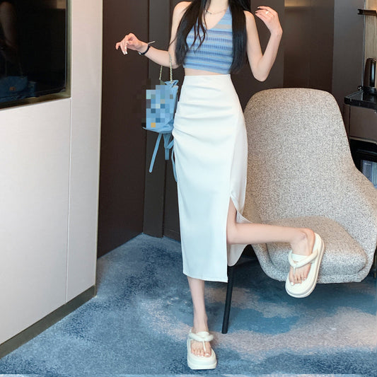 Split Skirt Women's Early Autumn Hip Skirt New High Waist Slimming