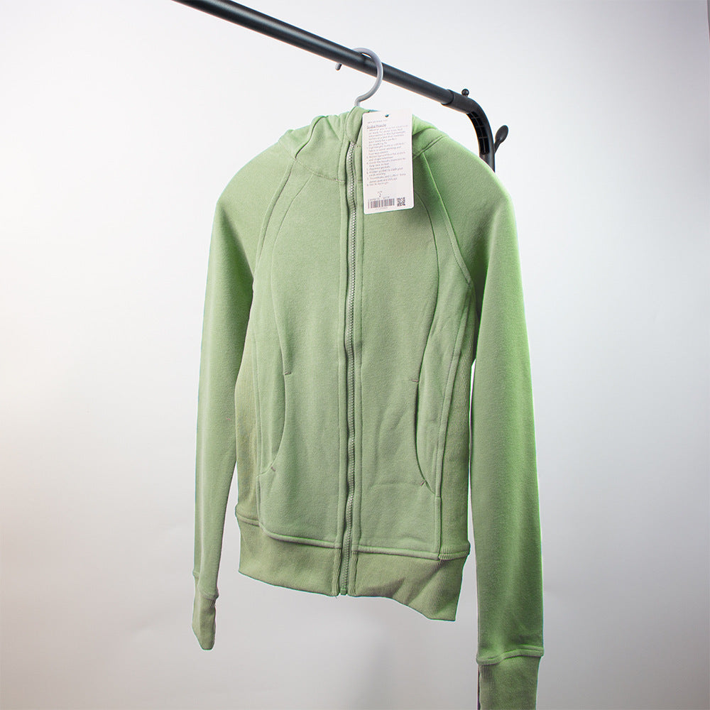 Yoga Clothes Coat Sports Full Zipper Hooded Sweatshirt