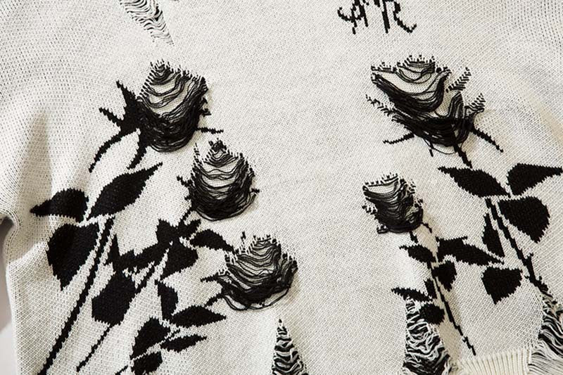 High Street Rose Jacquard Niche Design Torn