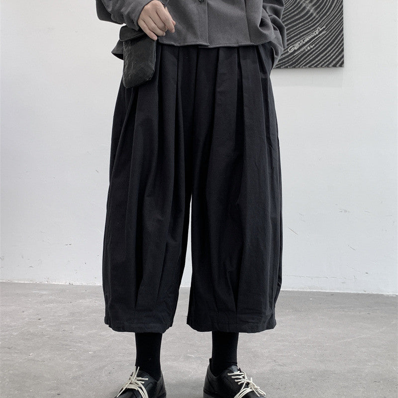 Thick Loose Wide-leg Casual Pants Female Pinch Pleated