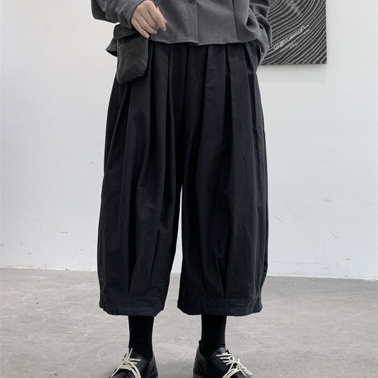 Thick Loose Wide-leg Casual Pants Female Pinch Pleated