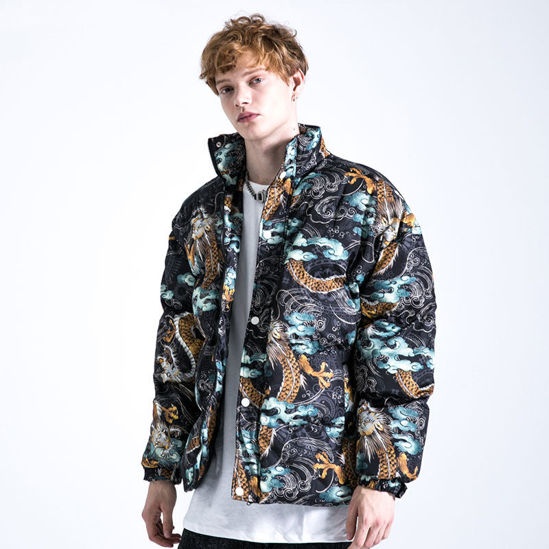 Longteng Full Printed Cotton Clothes High Street Loose