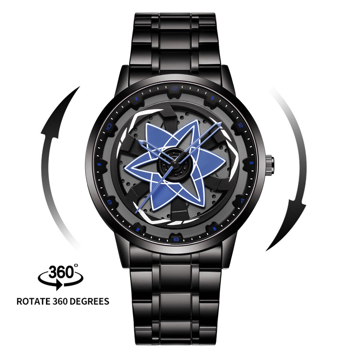 Creative Waterproof Rotating Hub Watch, Fashionable 3D Hollow Design