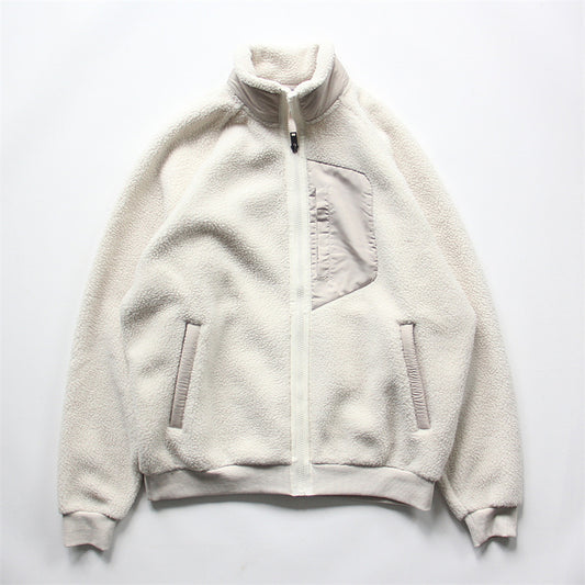 Men's Double-sided Polar Fleece Thickening Stand Collar Cashmere Hoodie