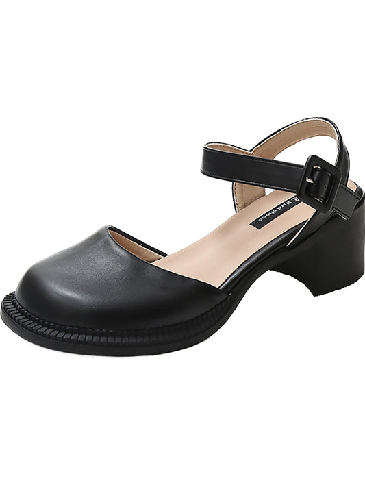 Baotou Sandals Lady Style High-heeled Gentle Mary Jane Single Shoes