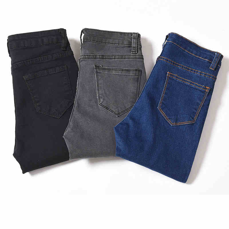 Dame-stretchjeans med høj talje og pencilpasform
