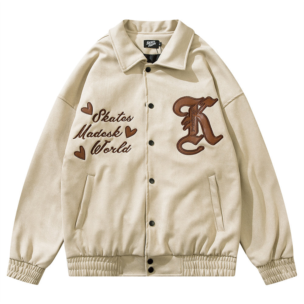 American Retro Letter Embroidered High Street Vibe Jacket