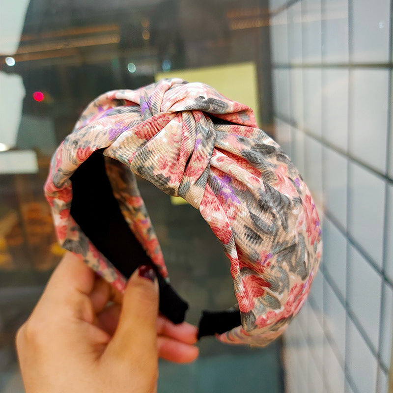 Printed Headband Simple Wide Fabric