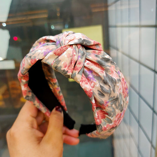 Printed Headband Simple Wide Fabric