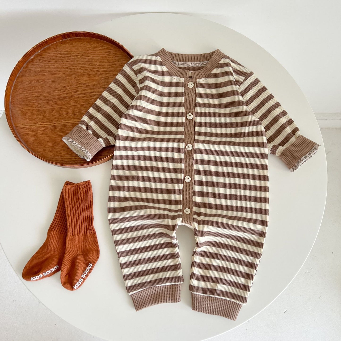 Color Block Striped Fart Romper Newborn Bodysuit