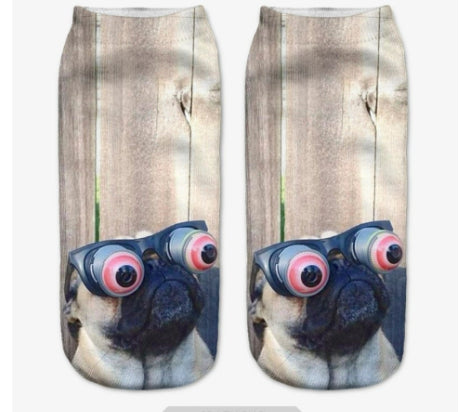 Popular Funny Unisex Short Socks 3D Cat Printed Anklet Socks Casual Socks
