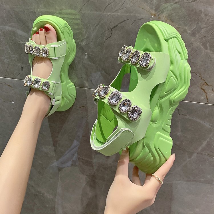 Rhinestone Fairy Style Roman Beach Platform Shoes