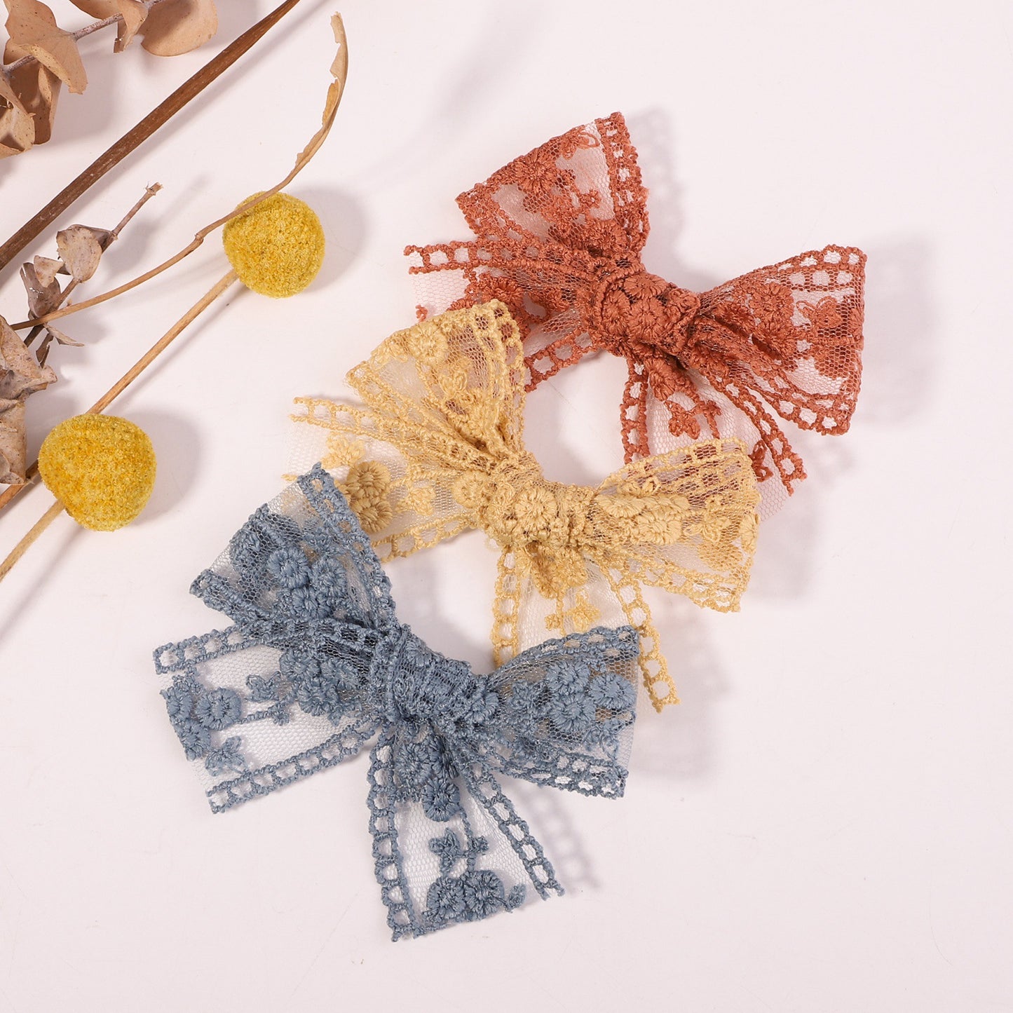 Children's Bow Lace Embroidery Barrettes