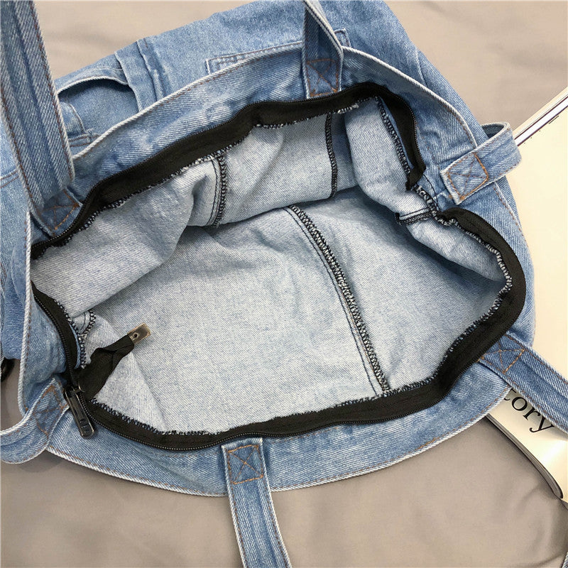 Retro Handbag Large Capacity Casual Denim Bag Canvas