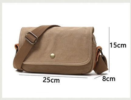 Canvas With Leather Small Single Shoulder Crossbody Bag Female